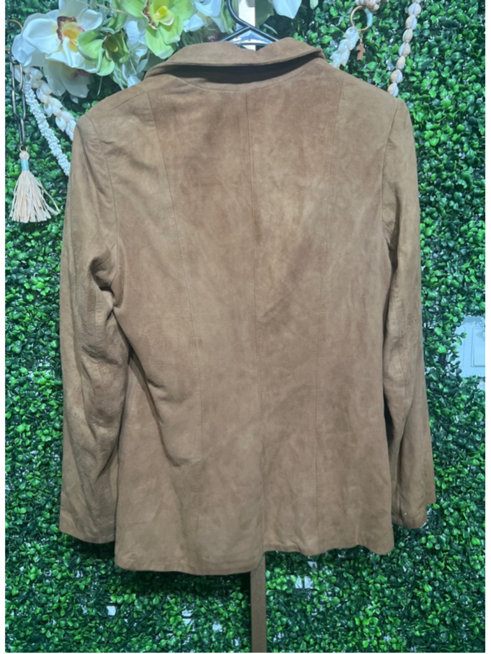 Vintage 70s NETO Diana Carey Genuine Leather Classic Wide Lapel Blazer Medium - Picture 6 of 6